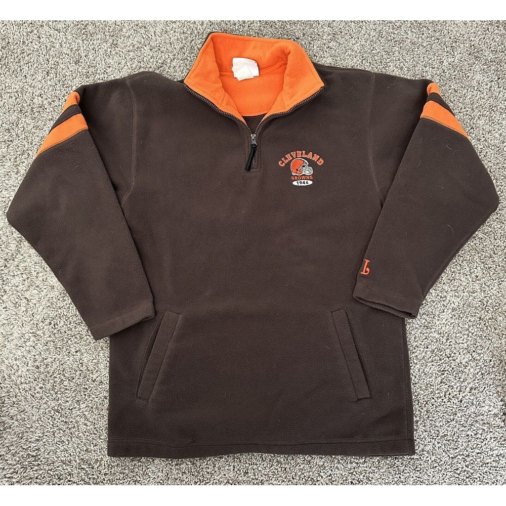 NFL Cleveland Browns Vintage 1/4 Zip Fleece Pullover Medium